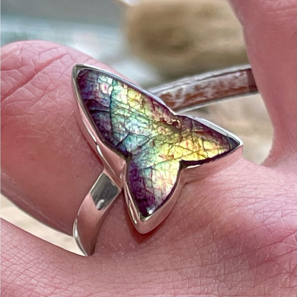 Arrowhead Red Flash Labradorite Gemstone Ring | S… - image 2